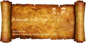 Kaszab Péter névjegykártya