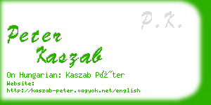peter kaszab business card